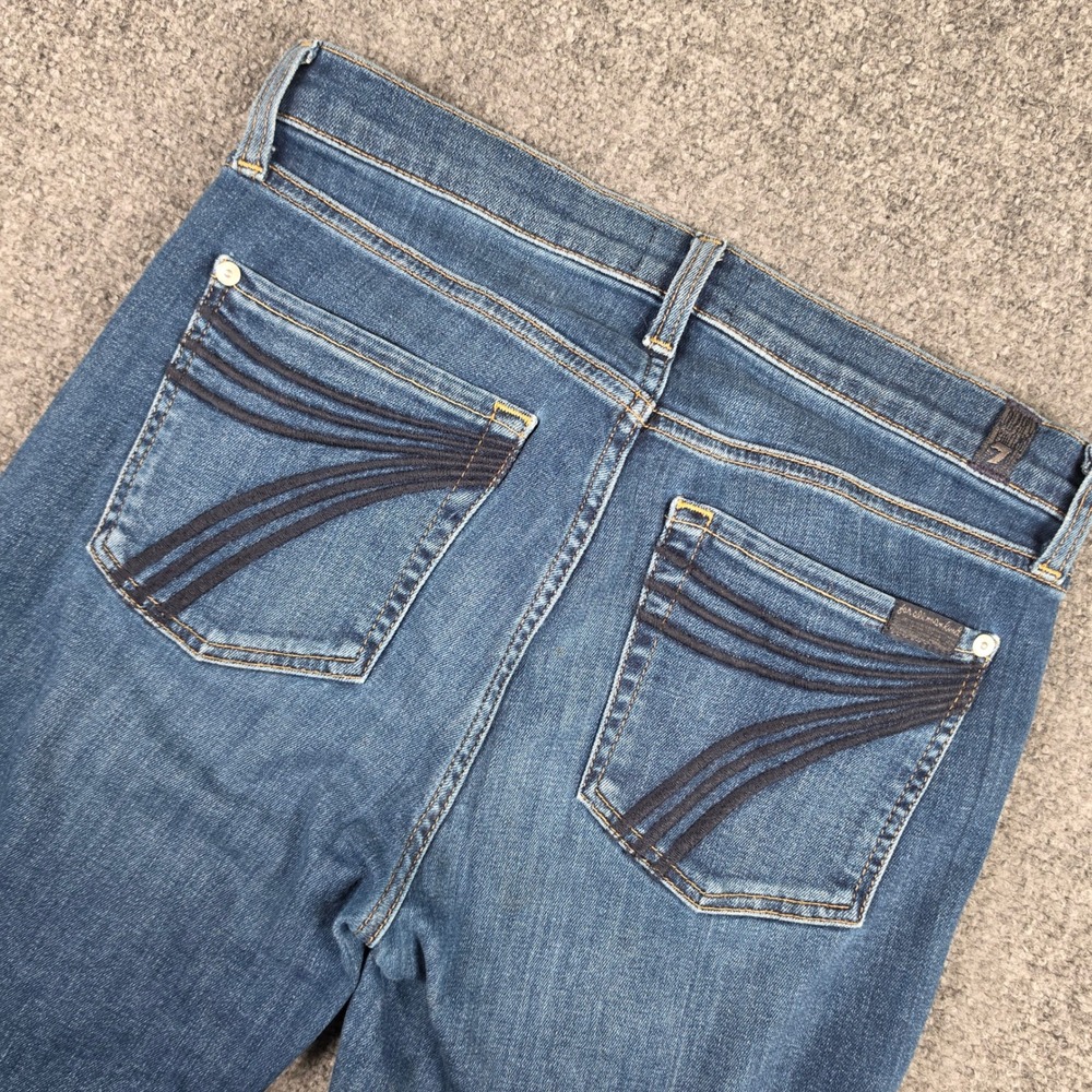 7 For All Mankind Dojo Jeans Womens 28/29 Blue Flare Embroidered AU115S912B